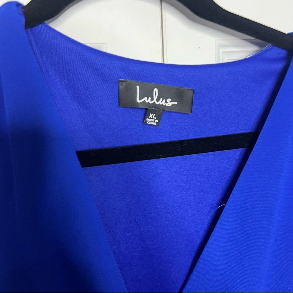 Lulus Blue Maxi Dress | Size XL | Long Sleeve | Side Slit | Elegant Flowing - Picture 2 of 6